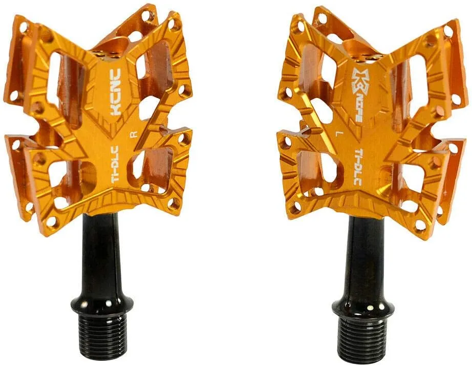 Knife Titanium Spindle Road Platform Pedals, Gold, KPED01-TI-G, SK2172