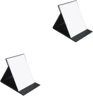 KOHARA 2pcs Desktop Cosmetic Mirror Vanity Mirror with Stand Small Desktop Makeup Mirror Square Makeup Mirror Portable Folding Makeup Mirror Pocket Mirror Dressing Table Simple Travel