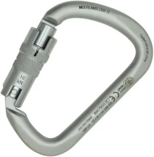 Kong Italy - X-Large Carbon Twist Lock Carabiner - ANSI Rated - Lunar White