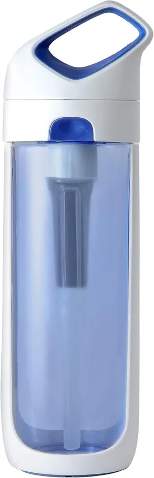 KOR Nava BPA Free 650ml Filter Water Bottle, White/Blue