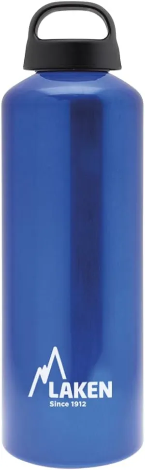 Laken Classic Water Bottle Wide Mouth Screw Cap with Loop - 34 oz, Blue