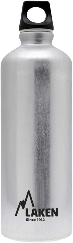Laken Futura Aluminum Water Bottle - Narrow Mouth, Screw Cap with Loop - Leak-Proof, BPA Free, Made in Spain - 25oz, Plain