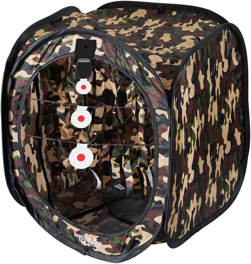 Lancer Tactical Portable Airsoft Target Tent-Black-Non Lethal BB Shooting Target
