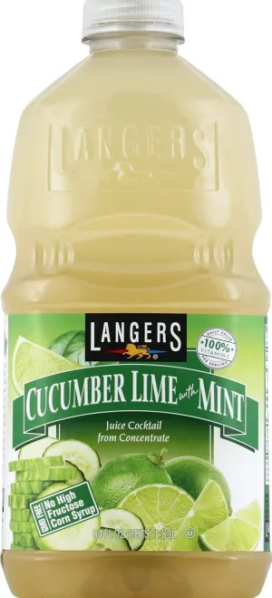 Langers, Juice Cocktail Cucumber Lime with Mint, 64 Ounce