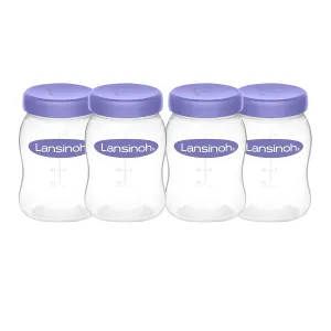Lansinoh Breastmilk Storage Breast Pump Bottles, 4 Count