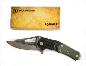 Lansky Responder X9 Liner Lock Knife Black/Green G-10 (3.25" Bead Blast) LS07789