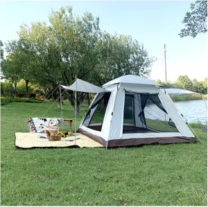 Large Tents for Camping 4 People Double Doors and Four Windows, Family Tents for Camping Practical and Lightweight Igloo Dome Tent for Family Camping,Hiking Party