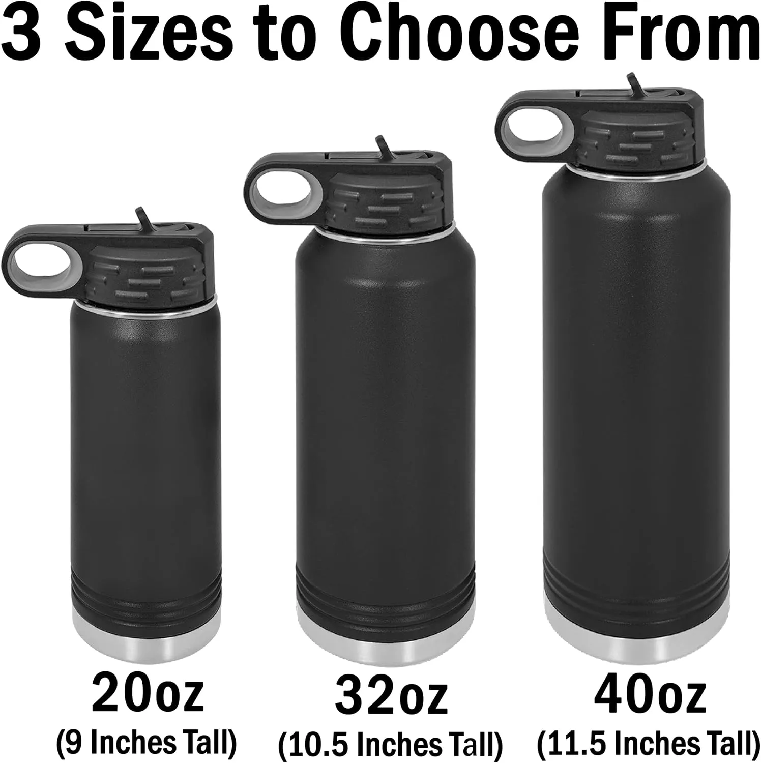 LaserGram Personalized Water Bottle, Tyrannosaurus Rex Dinosaur, Stainless Steel Double Wall Vacuum Insulated with Flip Top Straw, Custom Engraved Gift (40oz / 1180ml Yellow)