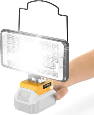 Led Work Light for DeWALT 20V: Ecarke Bright Led Flood Light - 100W 10000LM Cordless Work Light with Low Voltage Protect for Car Repairing,Inspection Job Site&Security Lighting,Outdoor Camping