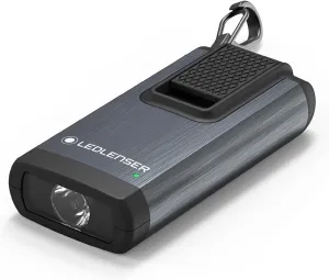 Ledlenser K6R Ultra-Compacted Foldout USB-A Rechargeable Keychain Flashlight 400 Lumens, Gray