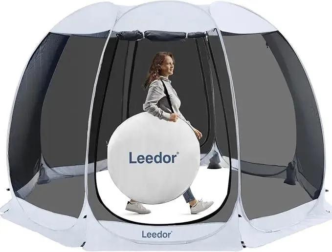 Leedor Screen House Tent for 6-10 Person, Instant Setup Mesh Net Outdoor Gazebo Sun Shade Dome Tent Pop Up Canopy