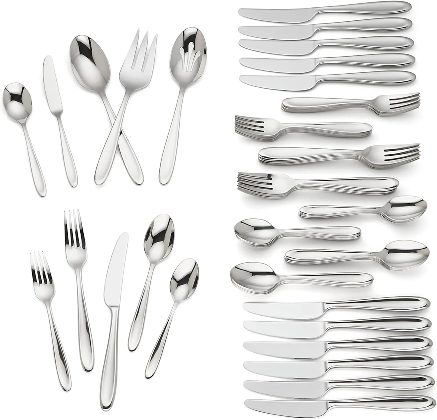 LENOX Cantera 65-piece Flatware Set, 10.2 LB, Metallic