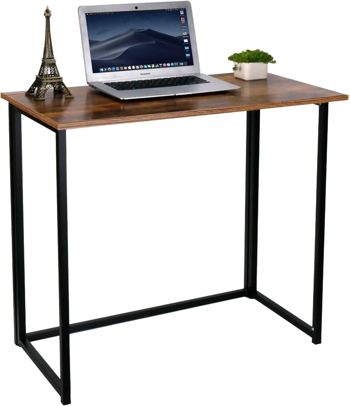 Leopard Outdoor Products Folding Computer Desk for Small Spaces, Space-Saving Home Office Desk, Foldable Computer Table, Laptop Table, Writing Desk, Compact Study Reading Table (Rustic Brown)