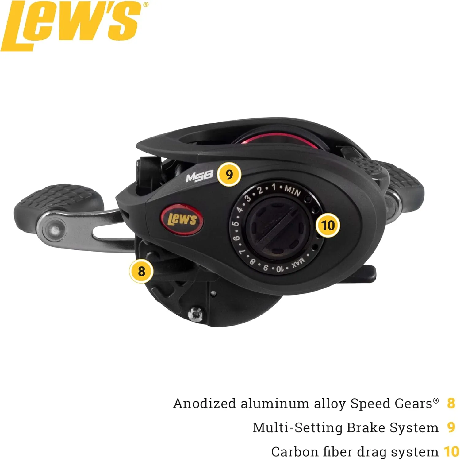 Lew's Tournament MP Speed Spool LFS Baitcast Fishing Reel, Aluminum Frame, Premium 10 Stainless Steel Ball Bearings