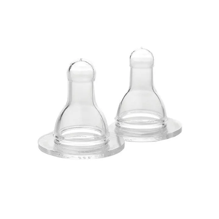 LifeFactory Silicone Nipples For 4oz & 9oz Glass Bottles-2 Pack