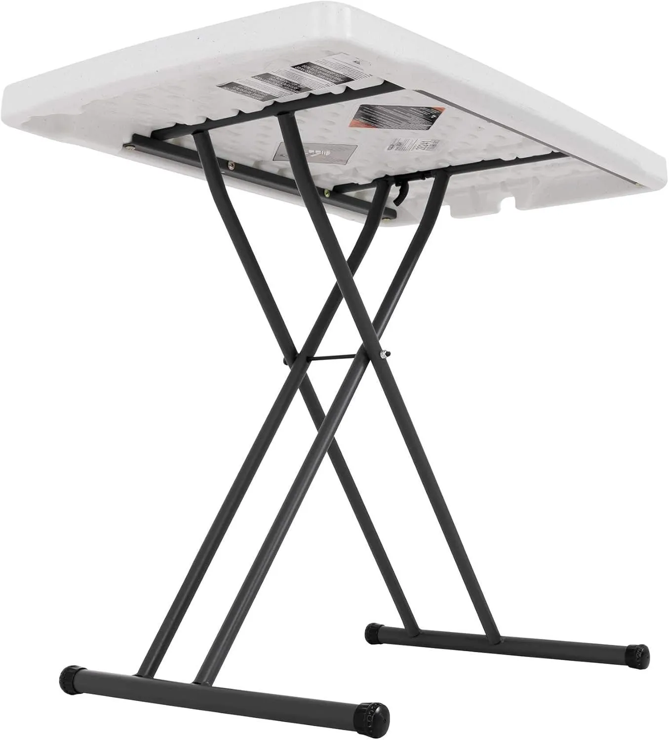 Lifetime 28241 Adjustable Folding Laptop Table TV Tray, 30 Inch, White Granite