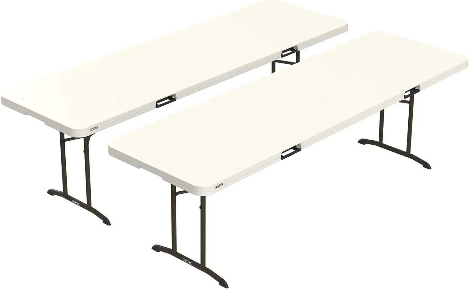 Lifetime 80882 Commercial Fold in Half Table, 8 Feet, 2 Pack, Almond