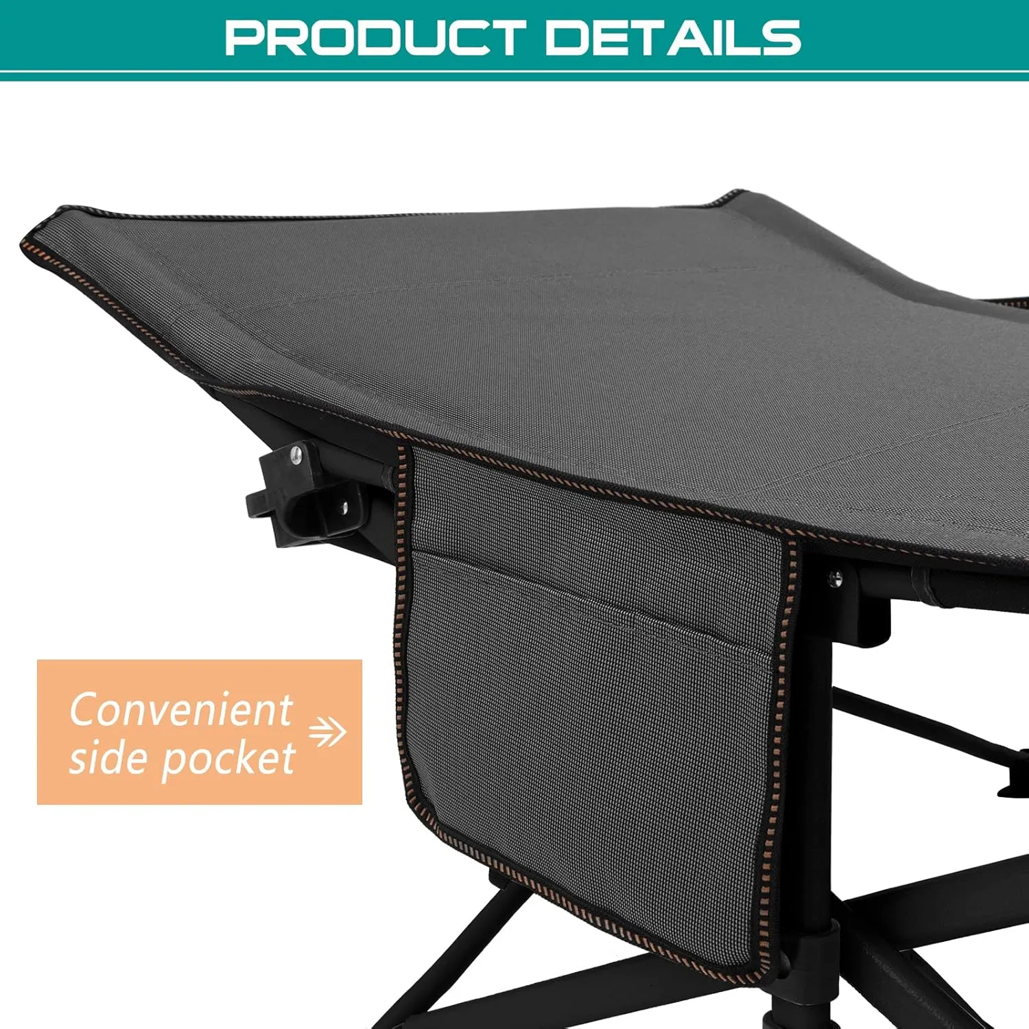 LILYPELLE Folding Camping Cot, Heavy Duty Sleeping Cots with Carry Bag, Double Layer Oxford Portable Travel Camp Cots for Home, Office Nap and Outdoor Beach