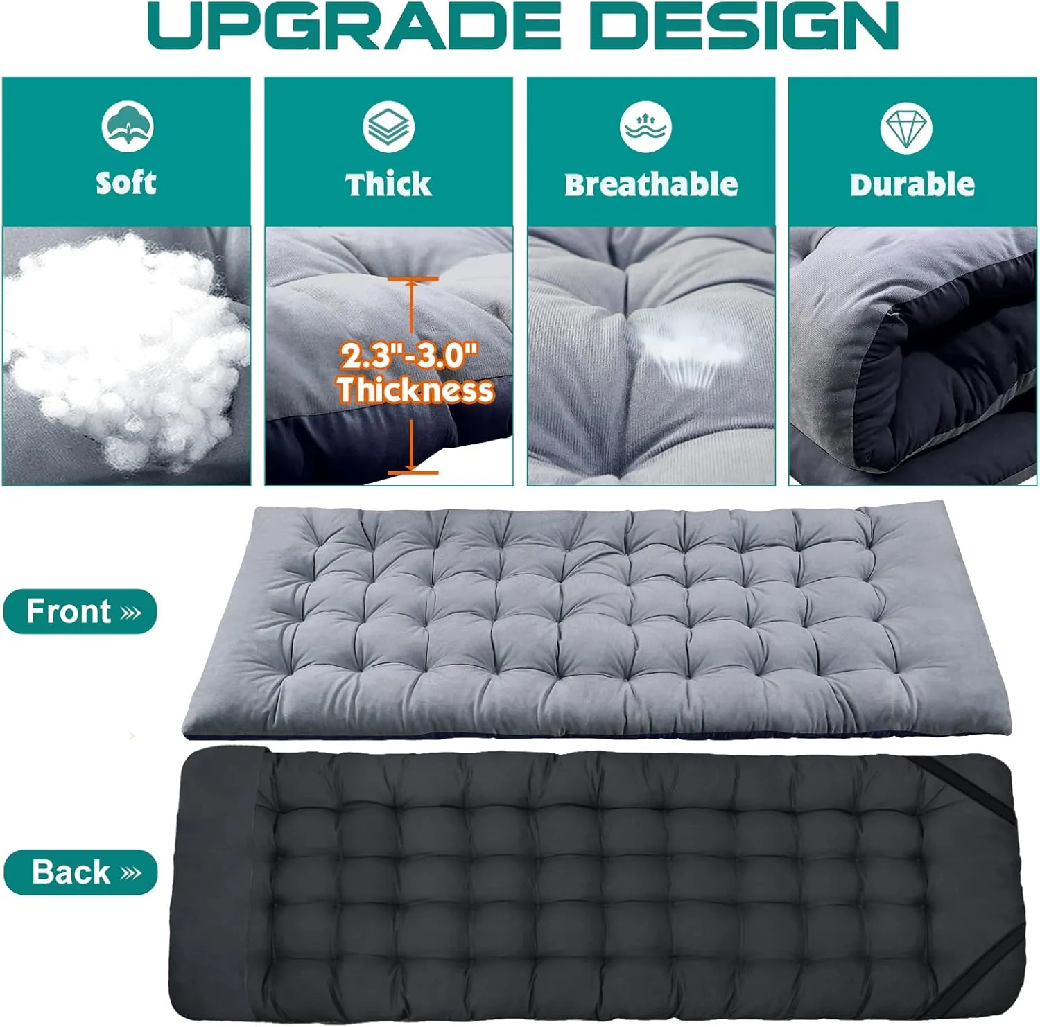 LILYPELLE Folding Camping Cot, Heavy Duty Sleeping Cots with Carry Bag, Double Layer Oxford Portable Travel Camp Cots for Home, Office Nap and Outdoor Beach