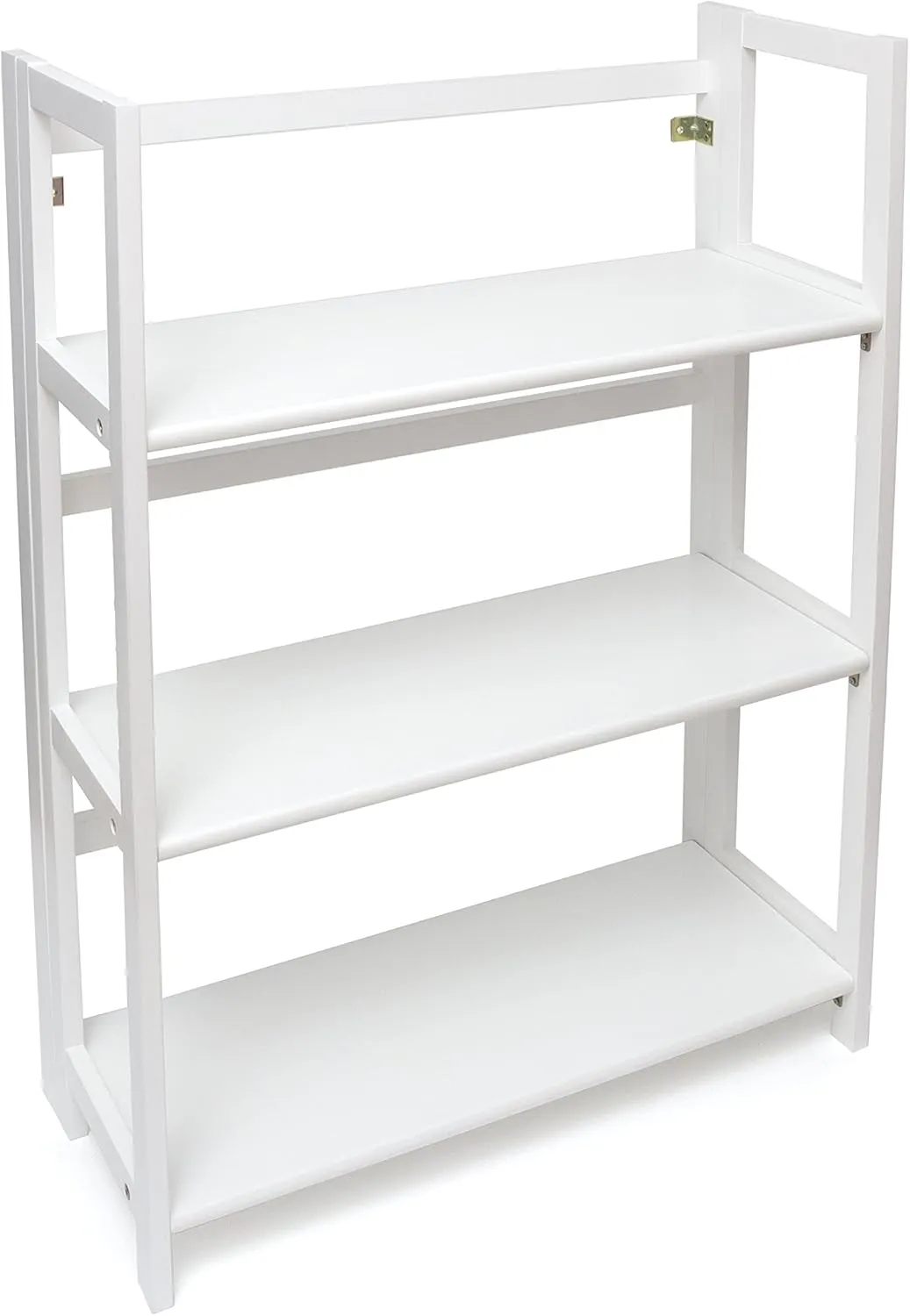 Lipper International 3-Shelf Folding Bookcase, 27.25" W x 11.5" D x 38" H, White Finish