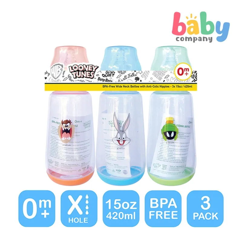 Looney Tunes Wide-Neck Bottles 15 oz - Pack of 3