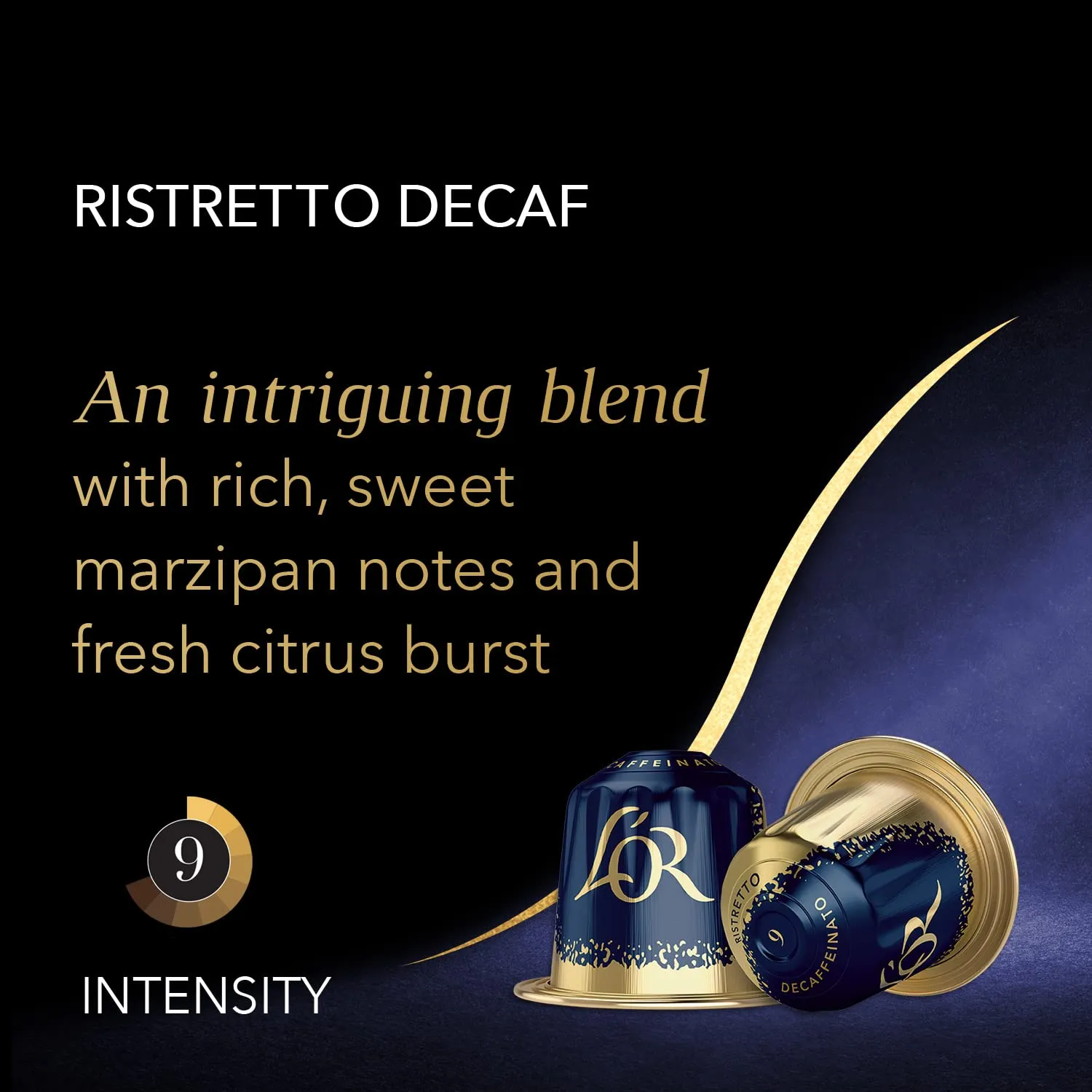 L'OR DECAF Espresso Capsules, 50 Count DECAF Ristretto, Single-Serve Aluminum Coffee Capsules Compatible with the L'OR BARISTA System & *Nespresso Original Machines