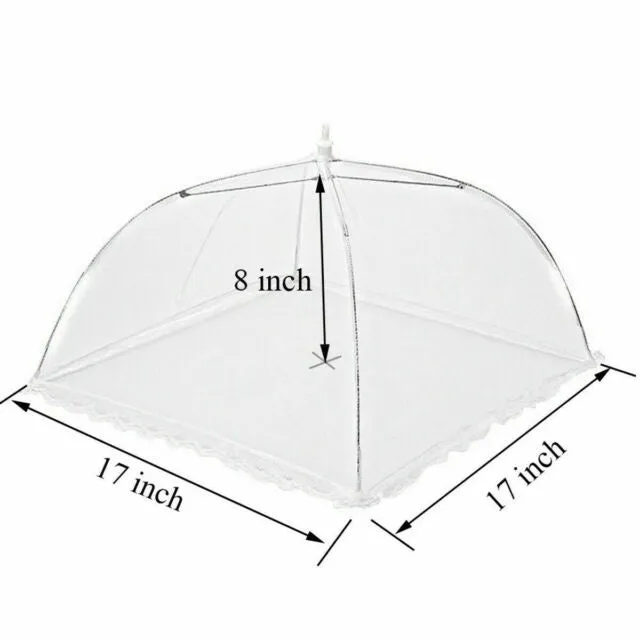 Lot 3 pk Pop-Up Outdoor Food Cover Umbrellas 17” Mesh Tent Protector BBQ Picnics