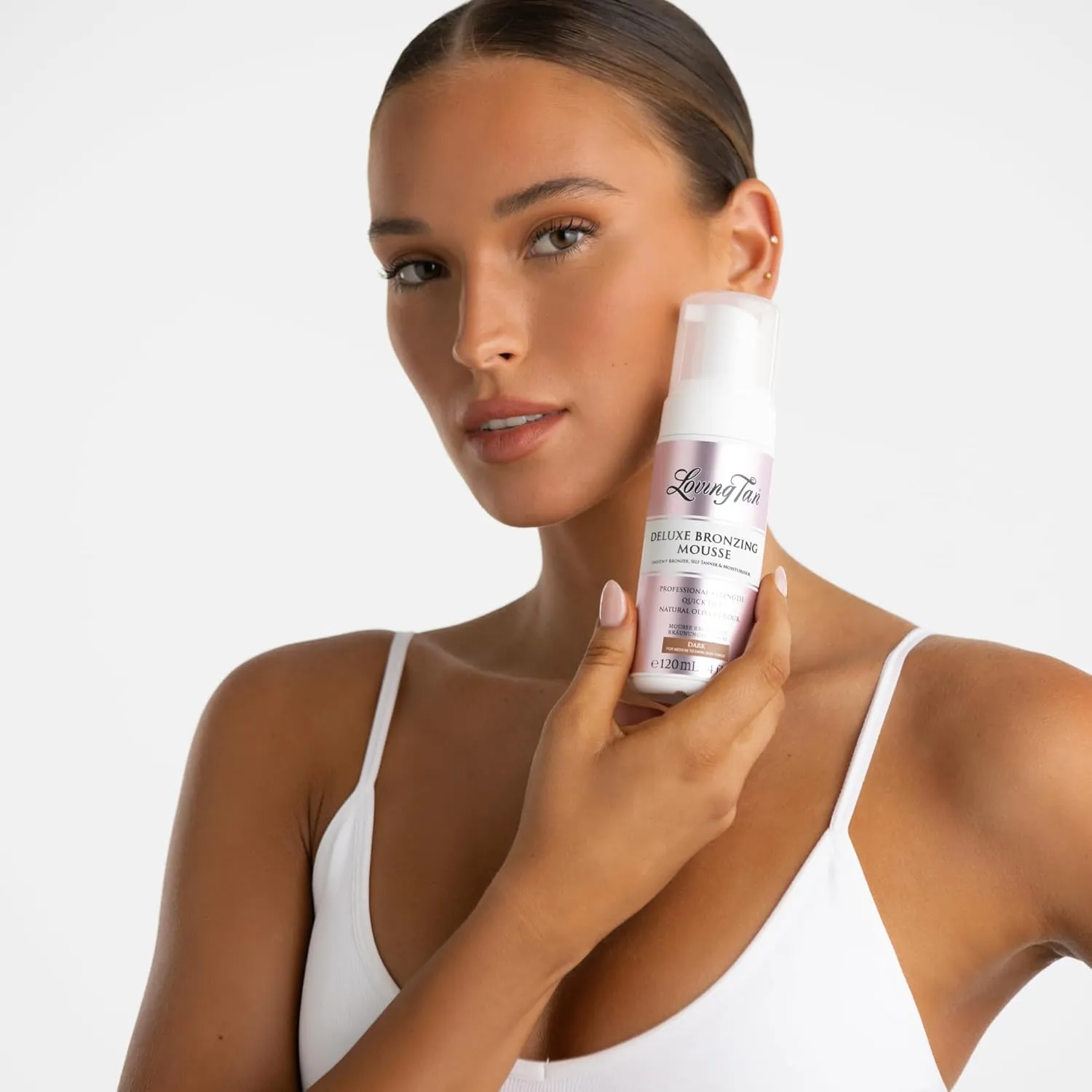 Loving Tan Deluxe Self Tanning Bronzing Mousse, Dark - Streak Free, Professional Quality Sunless Tanning - Up to 5 Self Tanner Applications per Bottle, Cruelty Free, Naturally Derived DHA - 4 FL Oz