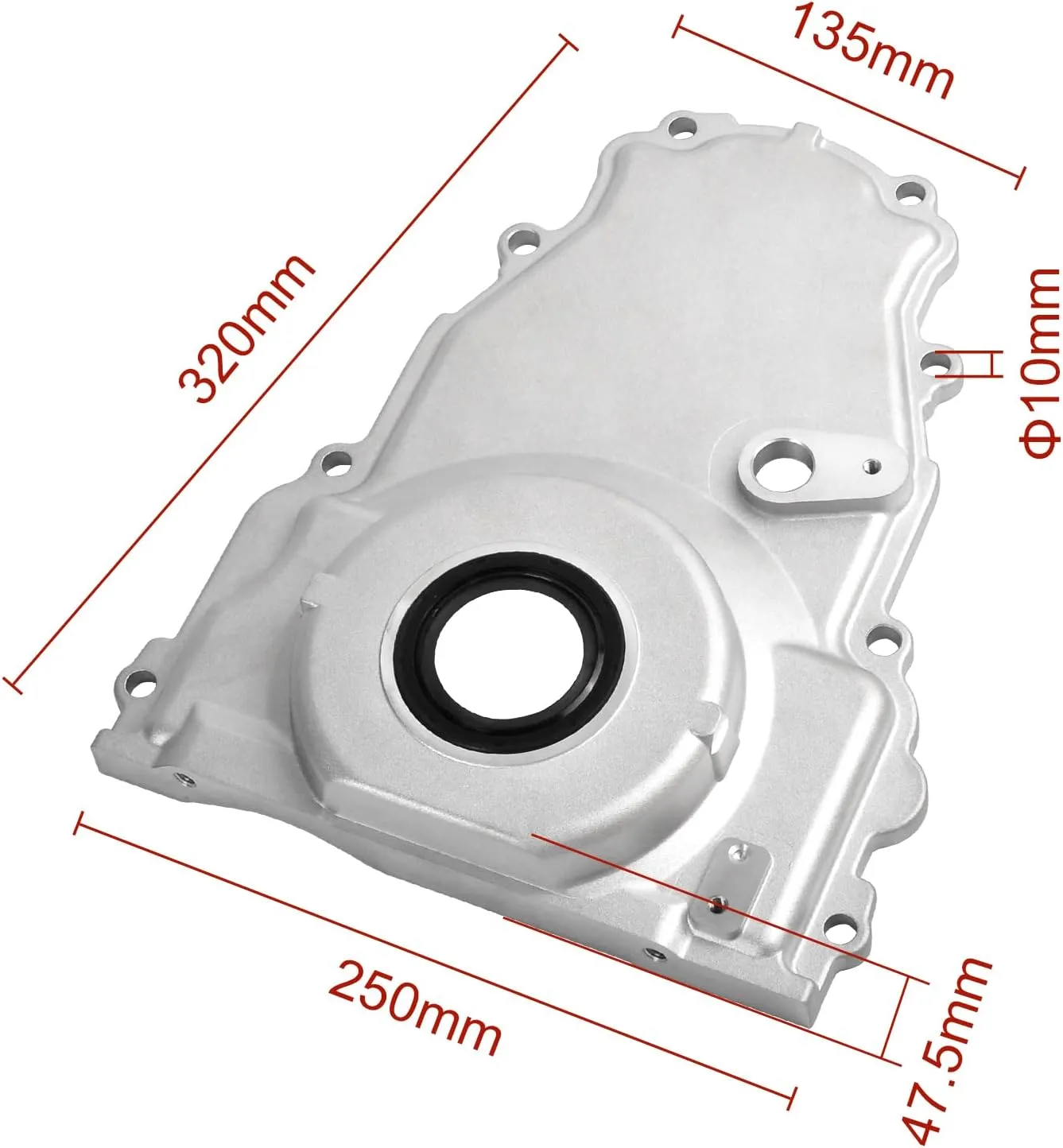 LS Front Timing Cover with w/Crank Gasket and Bolts Set Compatible with LS2 LS3 Gen 4 LSx 4.8L 5.3L 6.0L 6.2L, Cast Aluminum, 12633906, 12600326