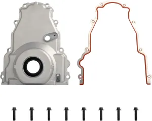 LS Front Timing Cover with w/Crank Gasket and Bolts Set Compatible with LS2 LS3 Gen 4 LSx 4.8L 5.3L 6.0L 6.2L, Cast Aluminum, 12633906, 12600326