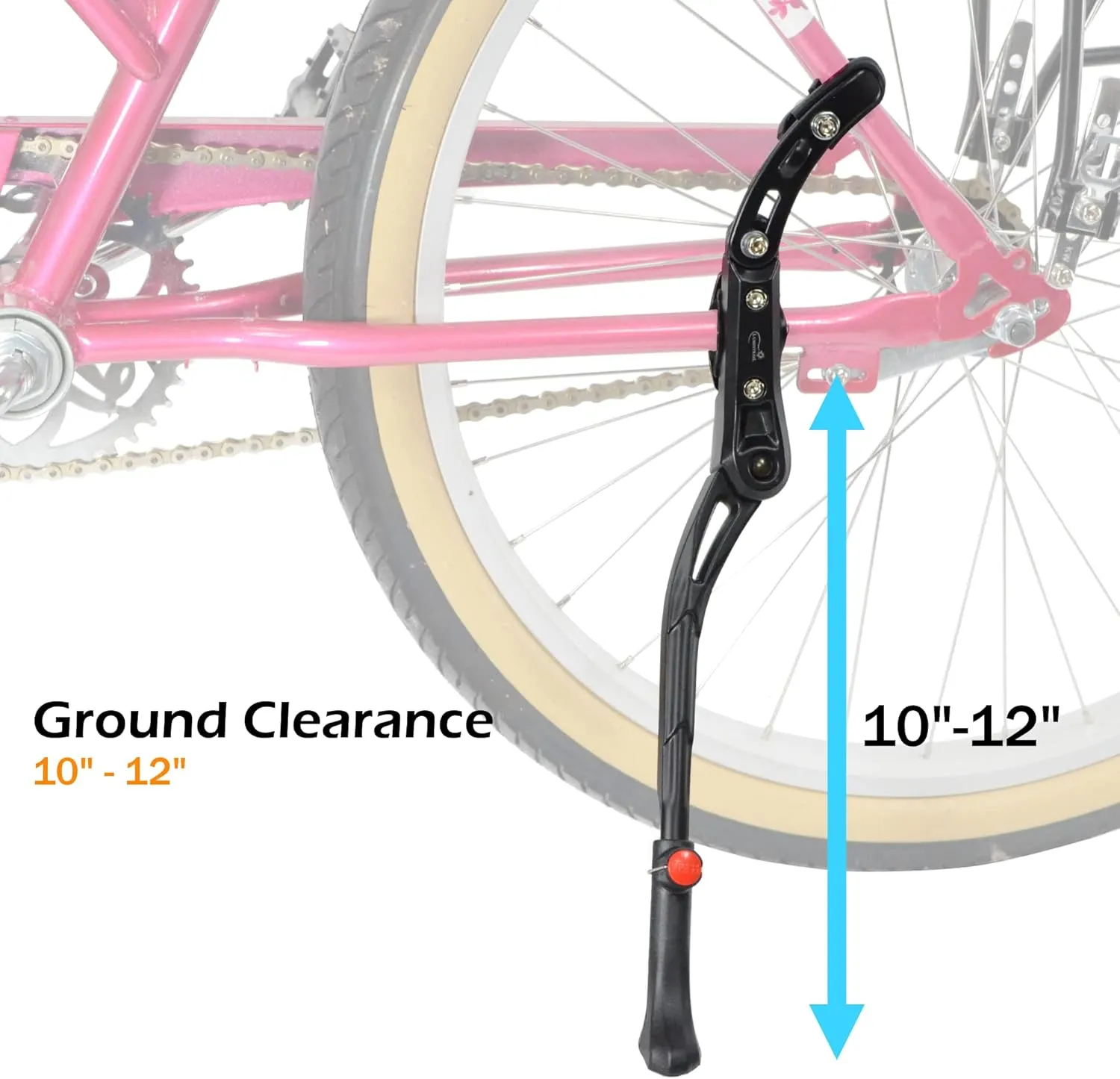 Lumintrail Center Mount Bike Kickstand - Fits 24-29 Inch Bicycles - Adult Mountain, Cruiser and Road Bike Kickstand - Quick Adjust Height