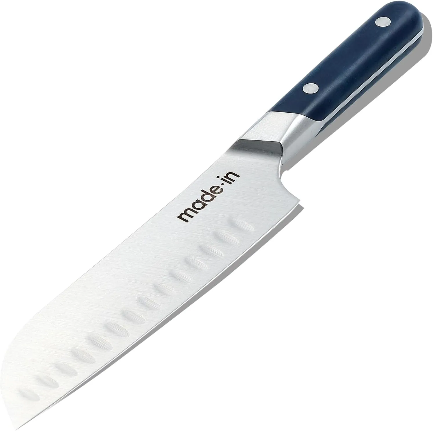 Made In Cookware - 7" Santoku Knife France - Full Tang With Harbour Blue Handle
