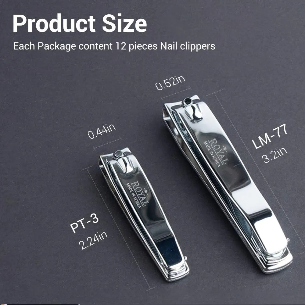 [Made in Korea] ROYAL Nail Clippers, Big, Curved Blades 1DZ(12PCS) 3.2"(82mm)