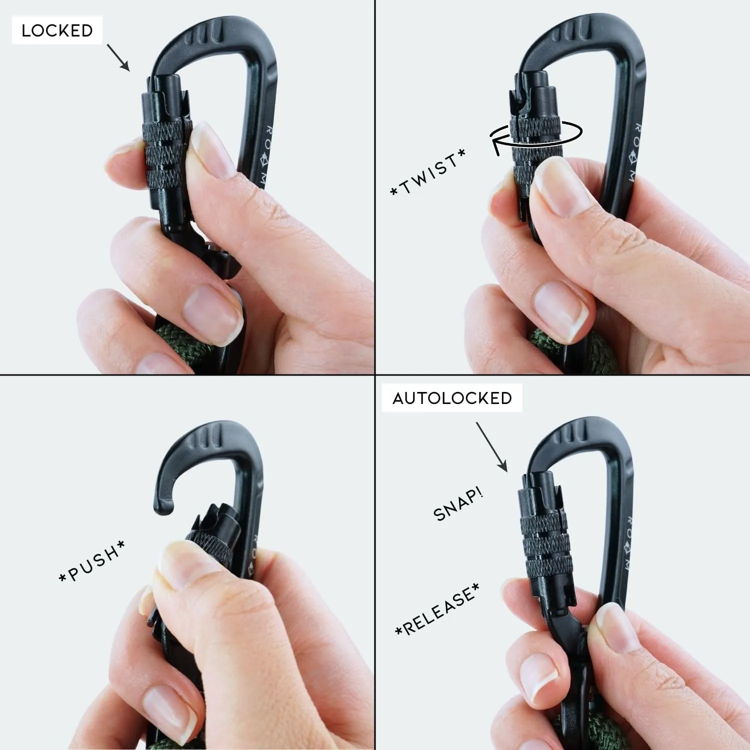 MADE TO ROAM Premium Explorer Leash - Climbing Rope Leash with Autolocking Aviation Aluminum Carabiner - New York Afterlight, 6ft