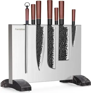 Magnetic Knife Holder Block,Double Sided Magnetic Knife stand for kitchen Counter,Stainless Steel Magnet Knife Rack Strip