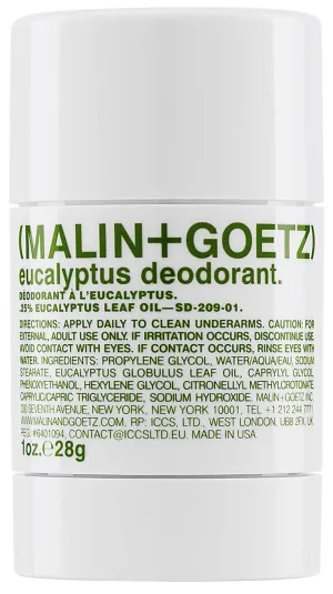 Malin   Goetz Deodorant - Men & Women's Stick Deodorant, Scented Deodorant for All Skin Types, Natural Fragrance & Color, Aluminum Free Natural Deodorant
