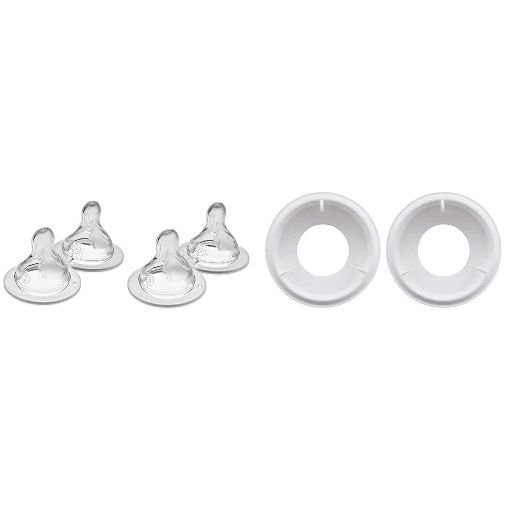 MAM Bottle Nipples Fast Flow Nipple Level 3, for 4  Months, SkinSoft Silicone Nipples & Easy Start Anti Colic Bottle Valve Replacement,2 Count (Pack of 1)