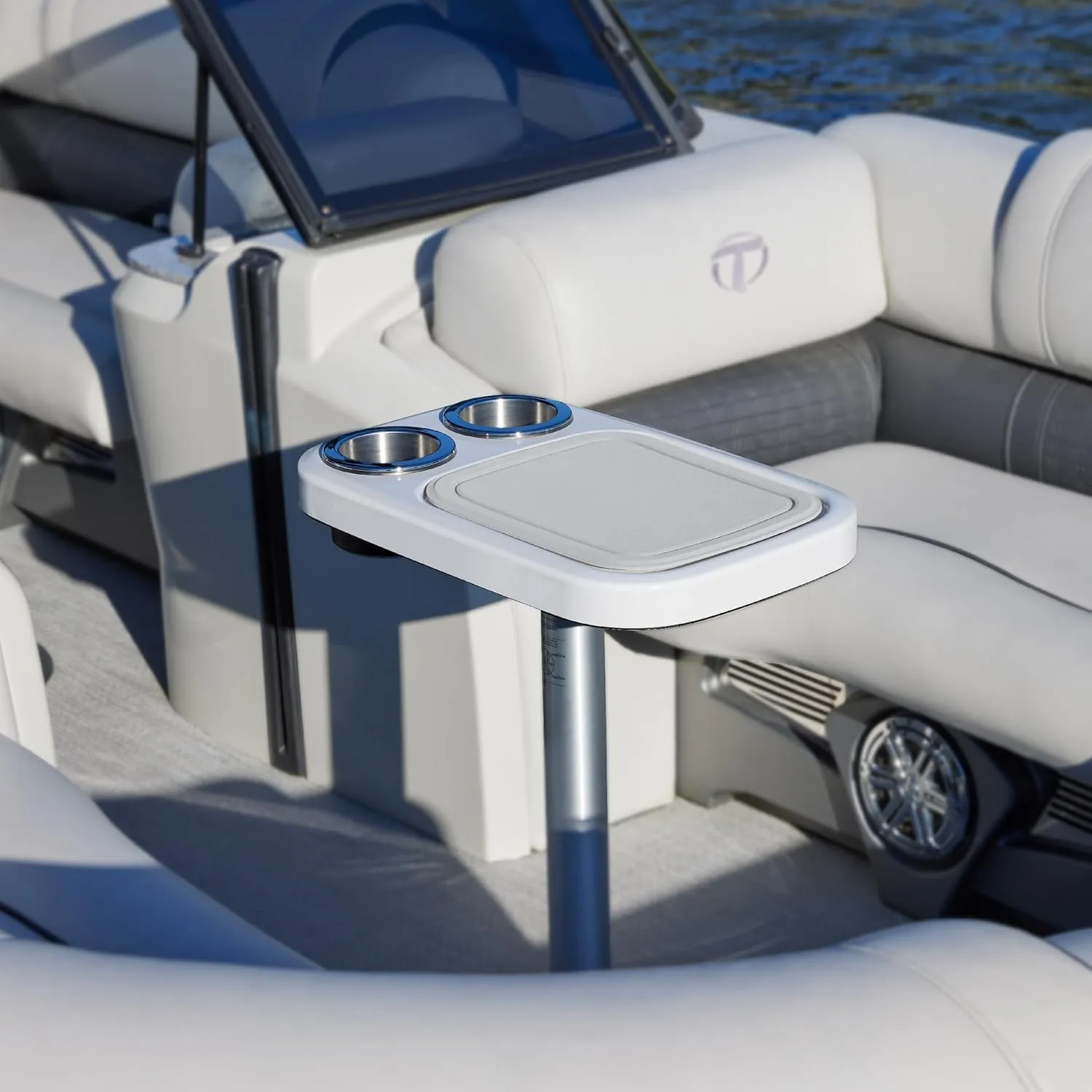 Manufacturers' Select ITC Marine Cocktail Boat Table Leg Set. Pontoon Accessories, Marine Pedestal Table with Center Foam Mat