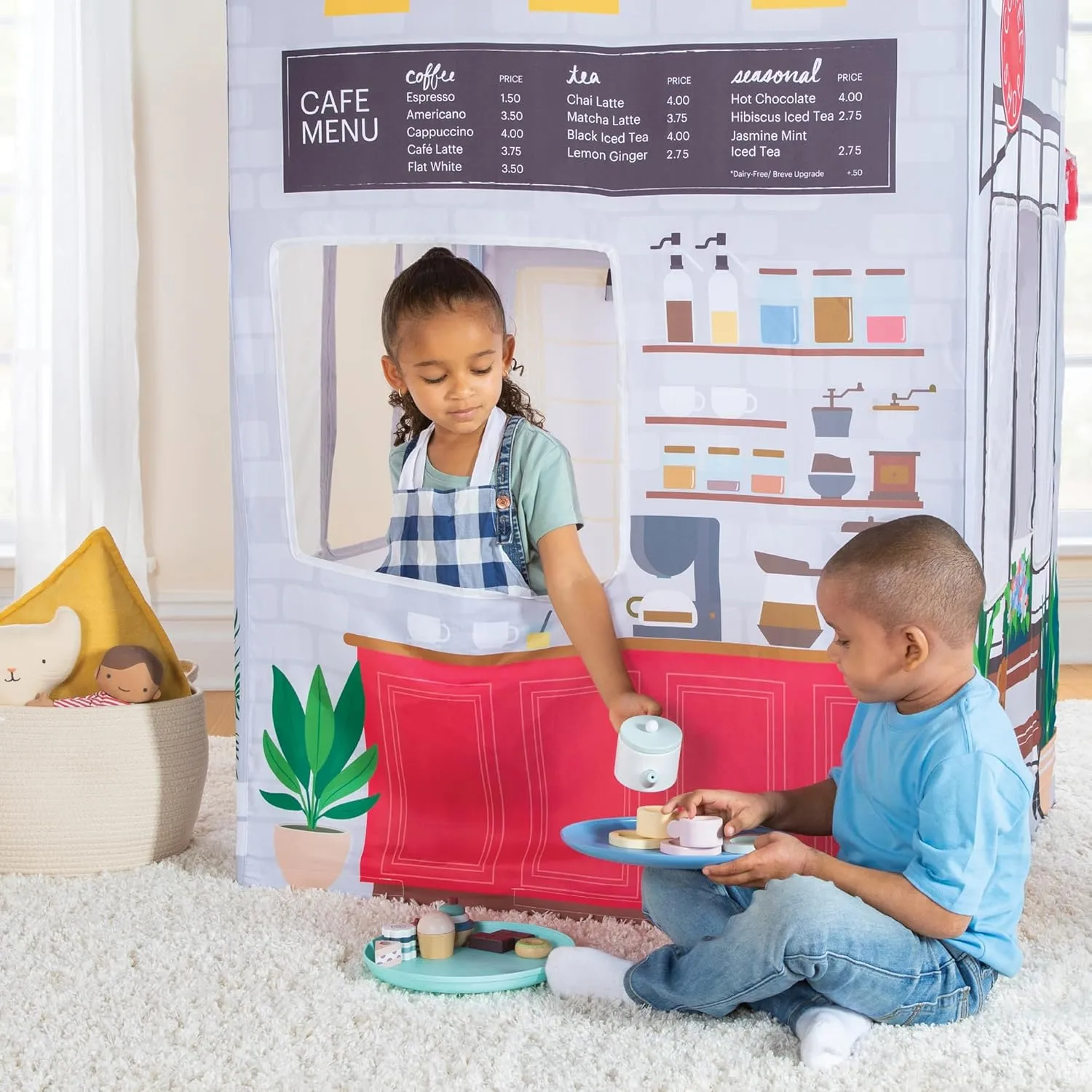 Martha Stewart Kids' Cafe and Coffee Shop Play Tent - Indoor Playhouse for Children for Pretend Play