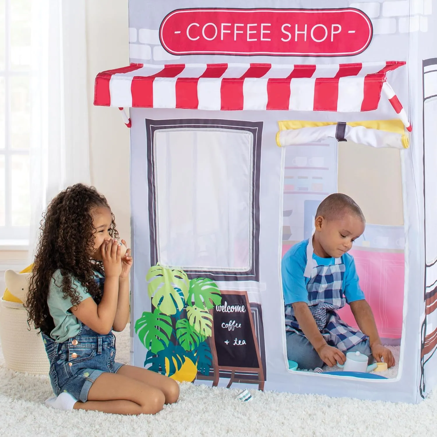 Martha Stewart Kids' Cafe and Coffee Shop Play Tent - Indoor Playhouse for Children for Pretend Play