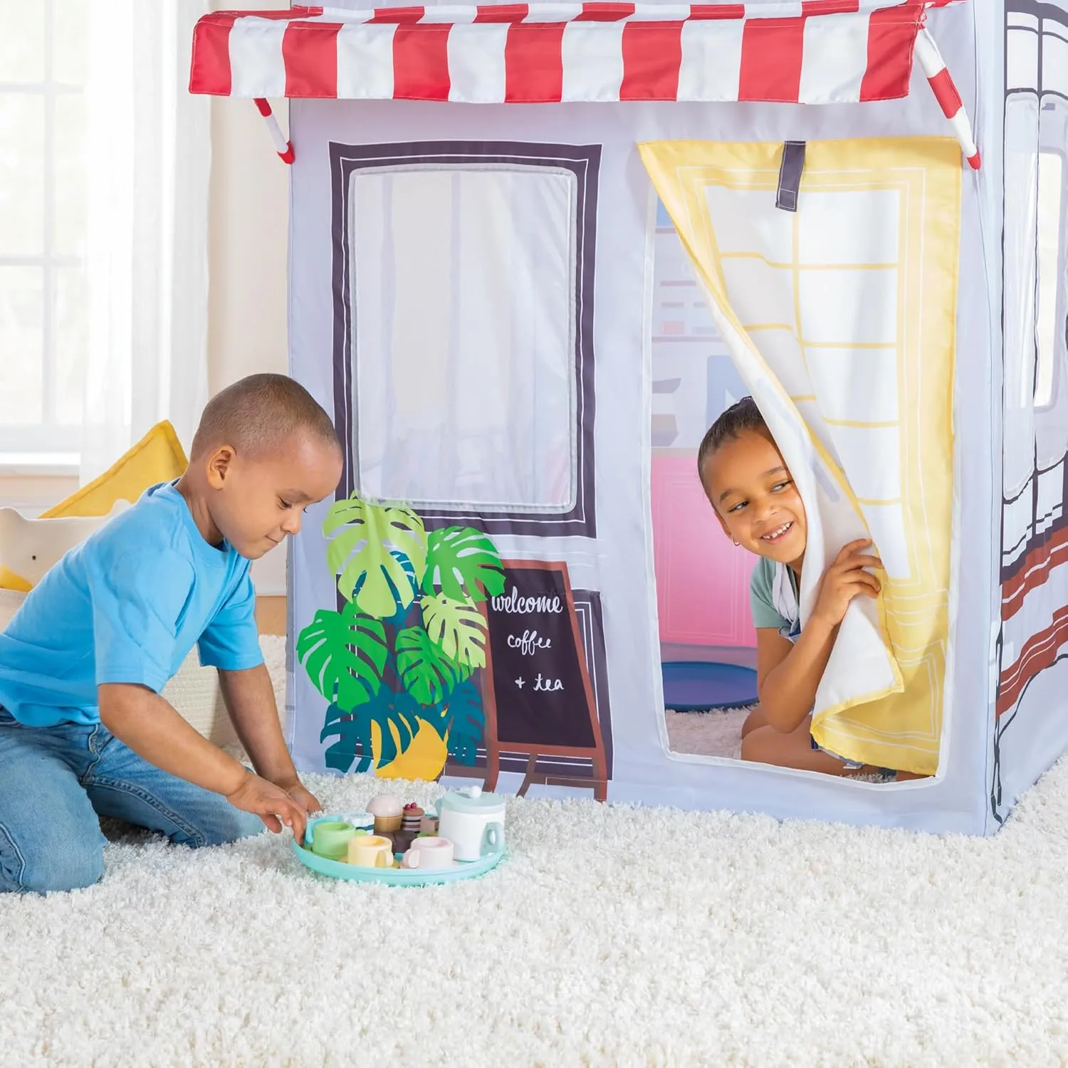 Martha Stewart Kids' Cafe and Coffee Shop Play Tent - Indoor Playhouse for Children for Pretend Play