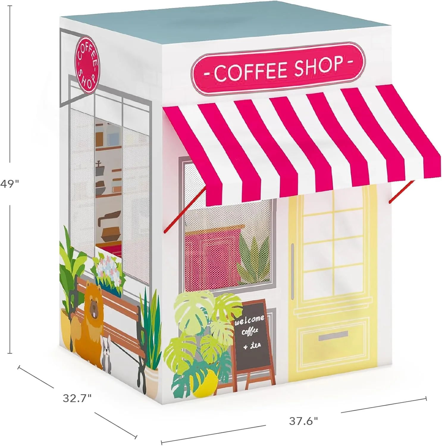 Martha Stewart Kids' Cafe and Coffee Shop Play Tent - Indoor Playhouse for Children for Pretend Play