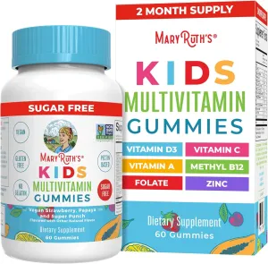MaryRuth Organics Kids Vitamins | Multi | Sugar Free | 2 Month Supply | Kids Multivitamin Gummies for Ages 2  | Vegan | Only 1 Gummy a Day | 60 Count