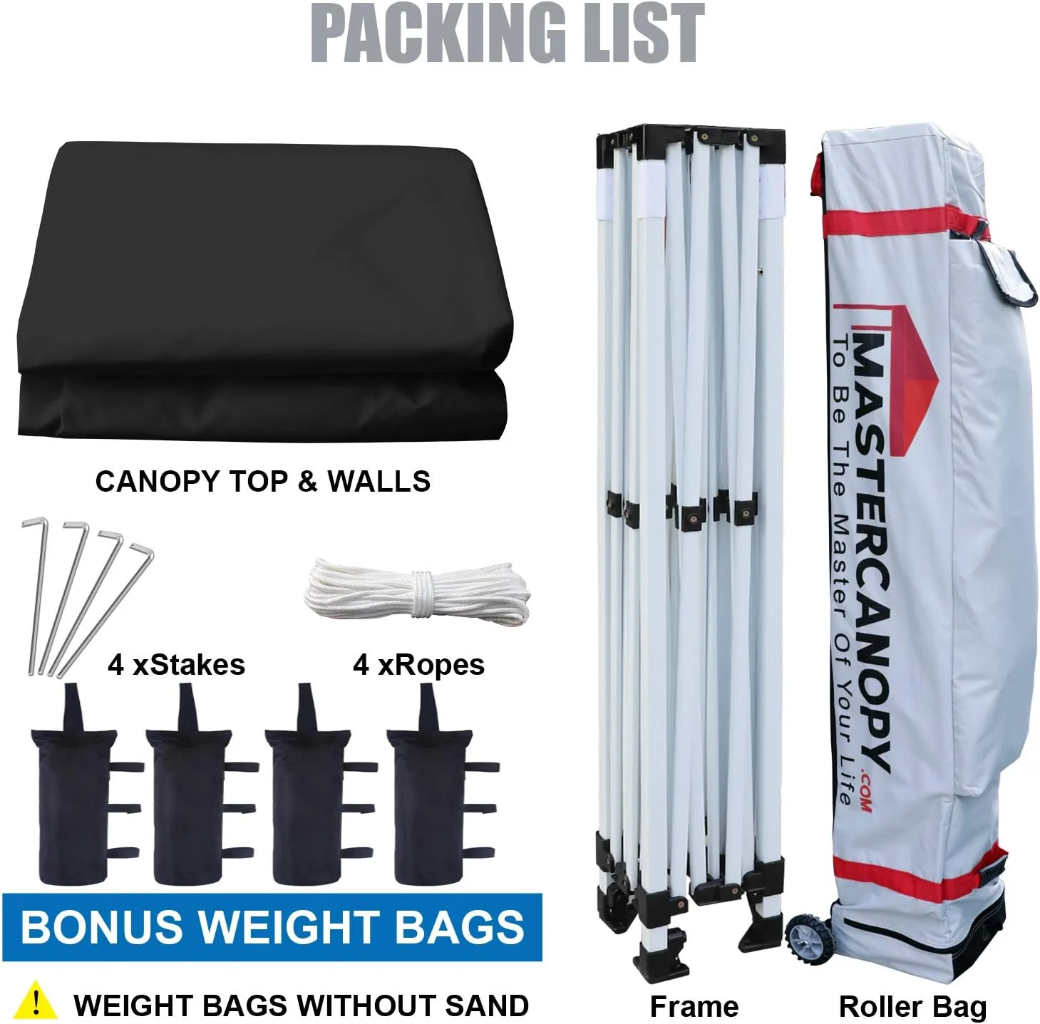 MASTERCANOPY Heavy Duty Pop-up Canopy Tent with Sidewalls (10x15,Black)