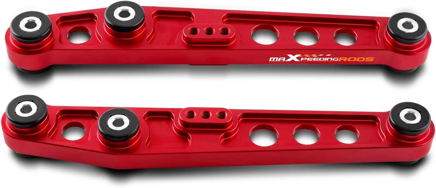 maXpeedingrods 2Pcs Rear Aluminum Lower Control Arms w/Poly Bushings for Honda Civic 1988-1995, Acura Integra 1990-2001 CRX Del Sol Rear Suspension Kit
