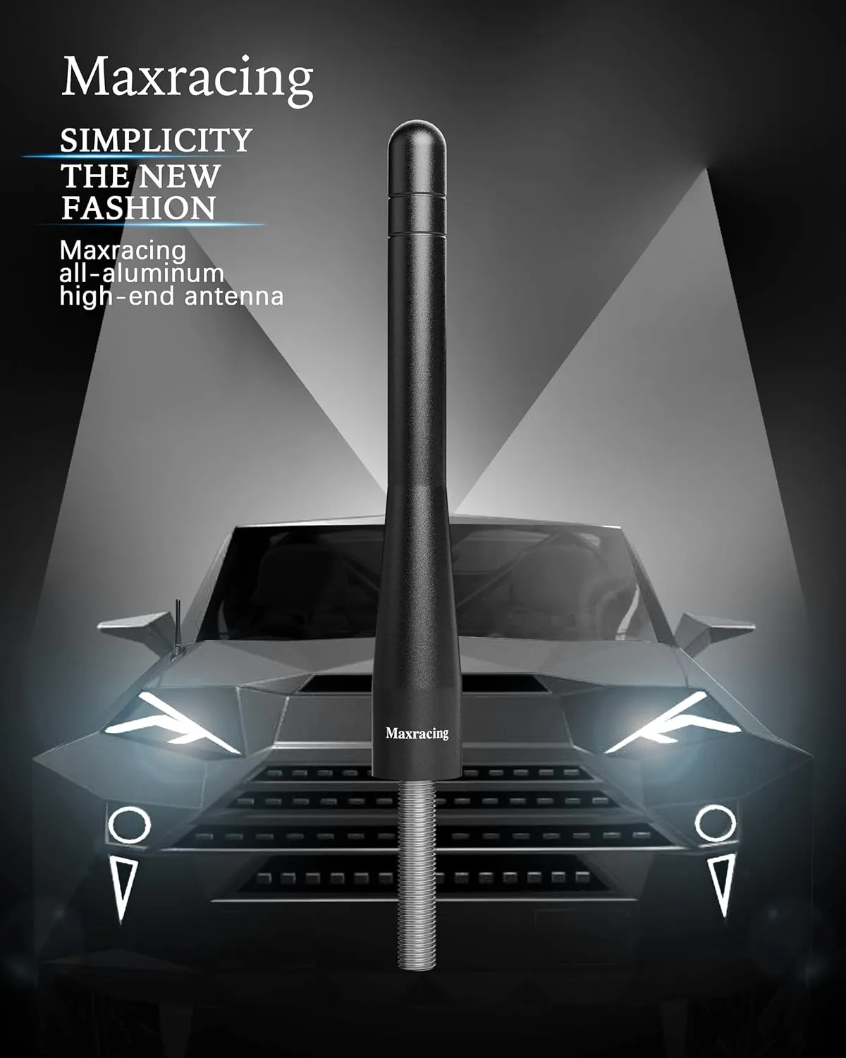 MAXRACING Short Truck Antenna Compatible with 2007-2017 Jeep Compass/Carwash Safe/Aluminum Replacement Antenna