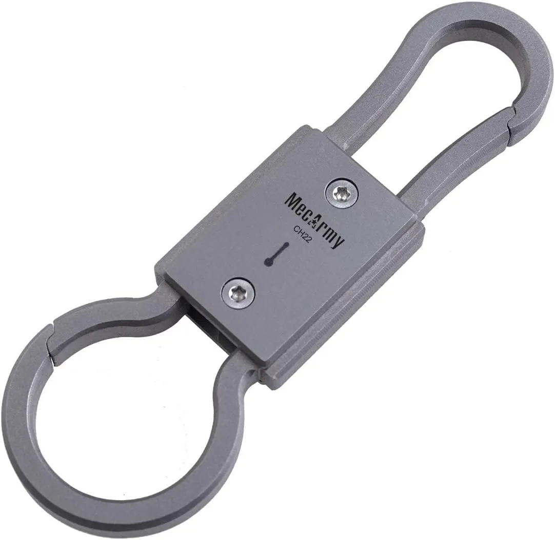 MecArmy CH22 Titanium Double-Ended Keychain with Quick-Release Keychain Carabiner Keyring, Keychain Accessorie EDC Gear for Everyday Carry