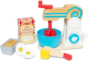 Melissa & Doug Wooden Make-a-Cake Mixer Set (11 pcs) - Play Food and Kitchen Accessories Kitchen Playset Accessories, Pretend Play Toys For Kids Ages 3 