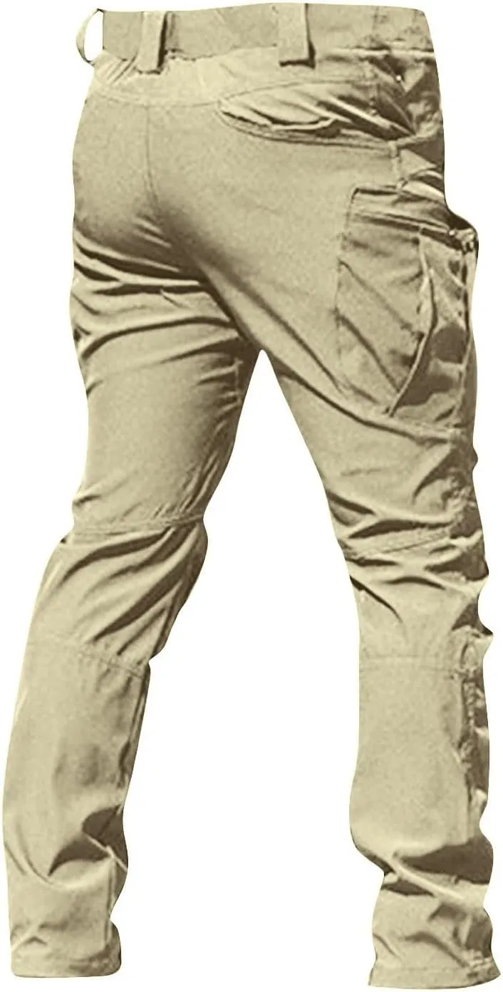 Mens Cargo Pants Water Resistant Relaxed Fit Hiking Work Pants Multi Pockets Flex Baggy Tactical Pants