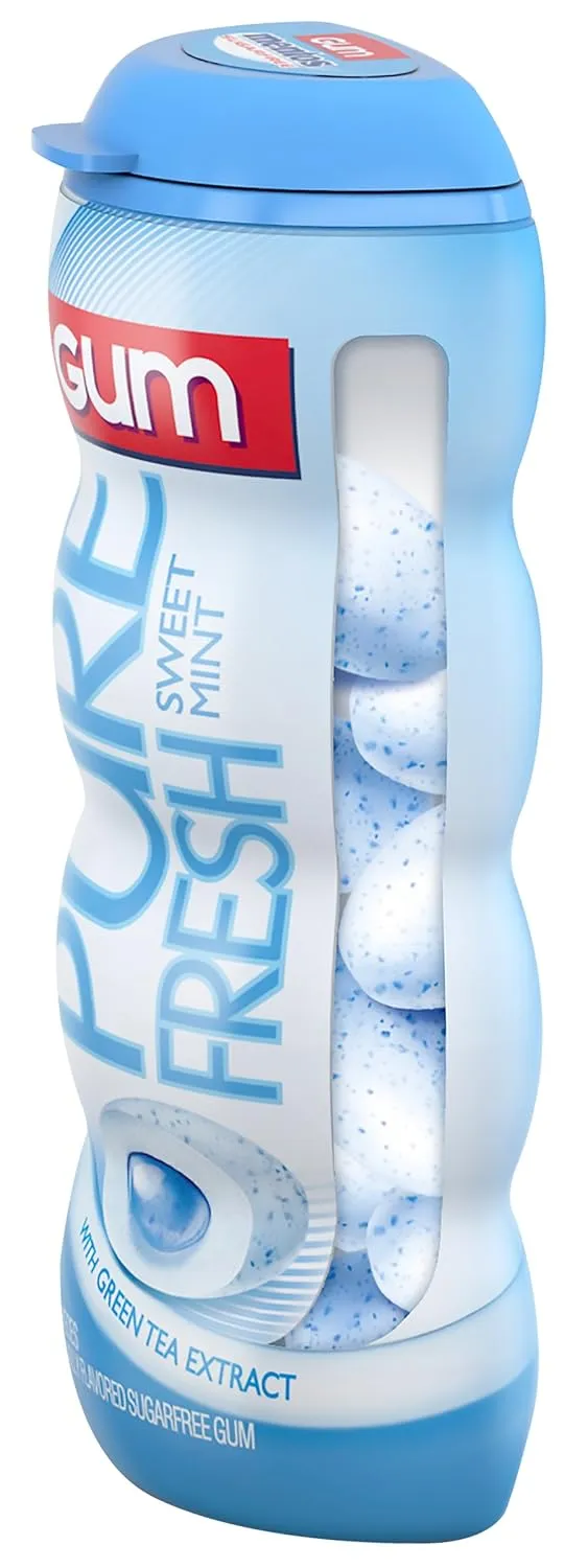 Mentos Pure Fresh Sugar-Free Chewing Gum with Xylitol, Sweet Mint, 15 Piece Bottle (Pack of 10)